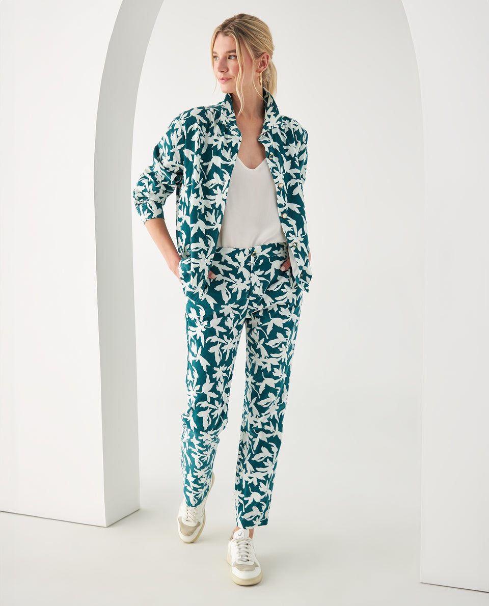 Chaqueta de flores para mujer - Verde