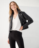 Chaqueta tipo cuero para mujer - Negro