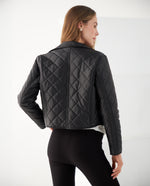 Chaqueta tipo cuero para mujer - Negro