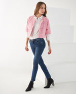 Chaqueta de diseño abierto para mujer - Rosa