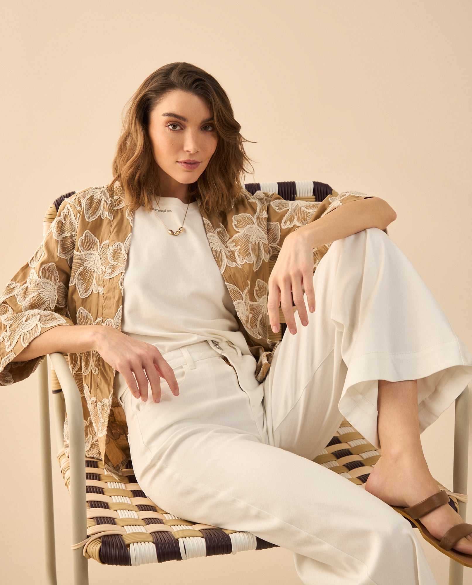Chaqueta tipo kimono para mujer - Café 34_422G001_CAF171320_0