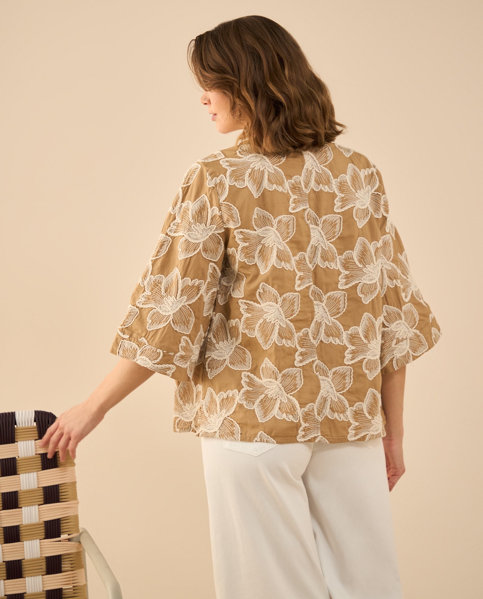 Chaqueta tipo kimono para mujer - Café 34_422G001_CAF171320_4