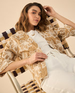 Chaqueta tipo kimono para mujer - Café