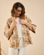 Chaqueta tipo kimono para mujer - Café