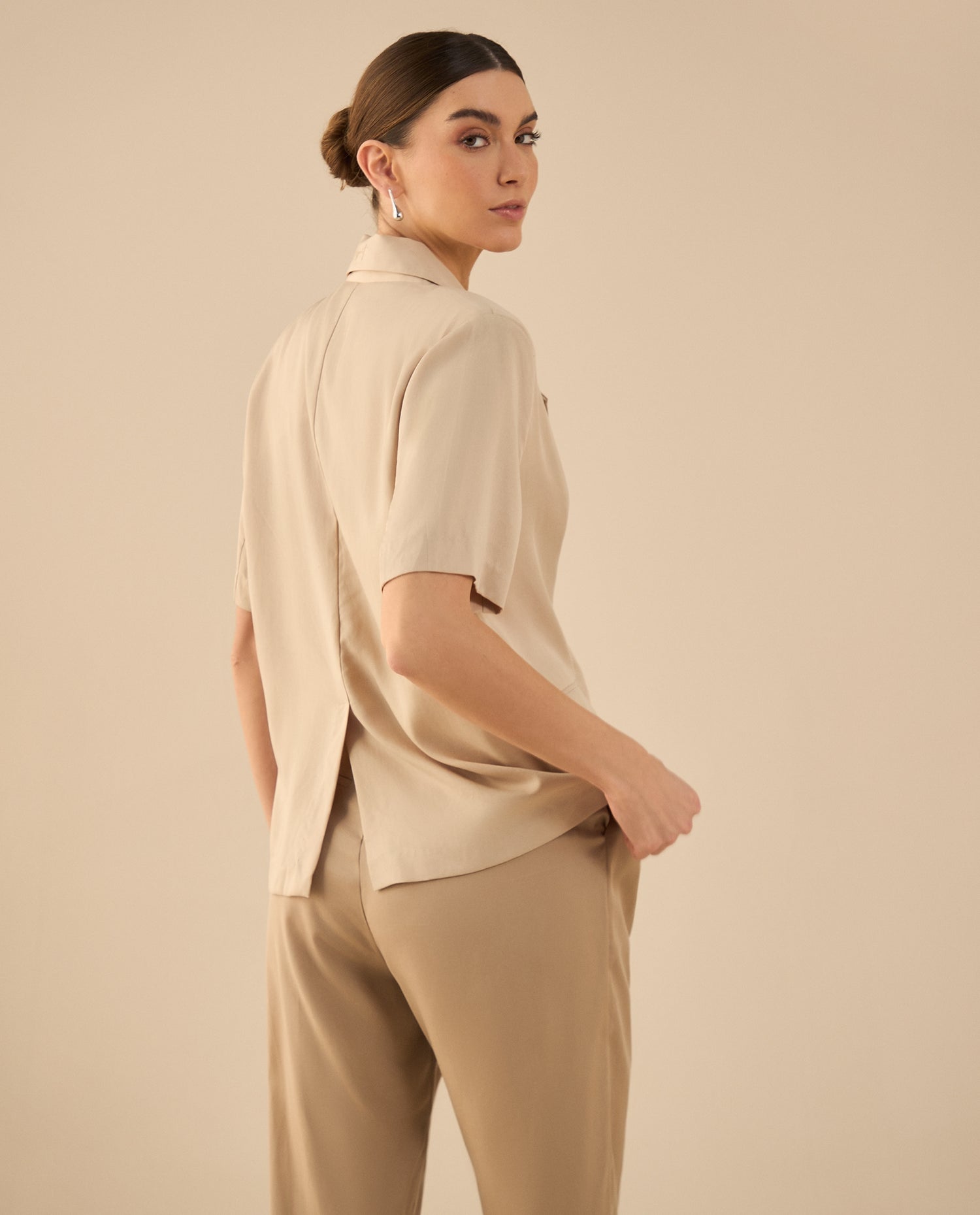 Chaqueta tipo camisa para mujer - Crudo