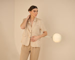 Chaqueta tipo camisa para mujer - Crudo