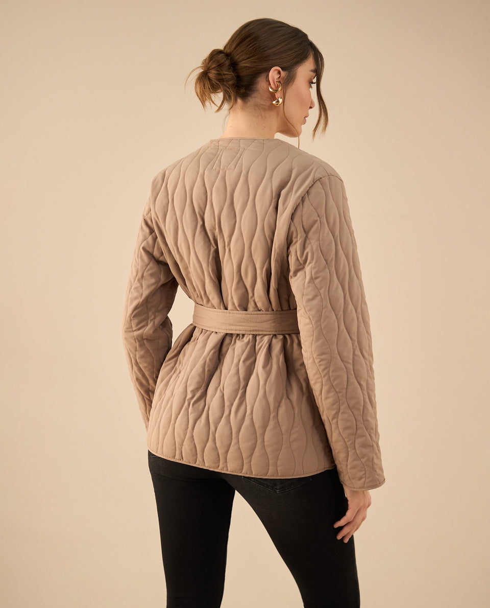 Chaqueta abullonada para mujer - Café 34_422G202_CAF171230_4
