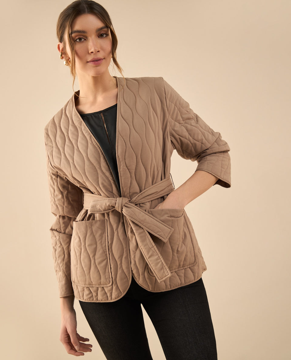 Chaqueta abullonada para mujer - Café 34_422G202_CAF171230_5