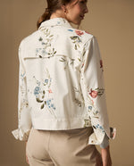 Chaqueta estampada floral con cierre de botones - Crudo