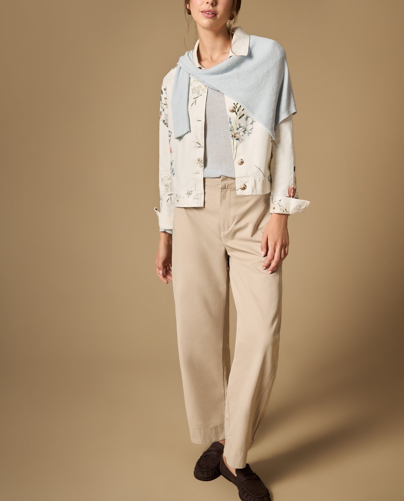 Chaqueta estampada floral con cierre de botones - Crudo 34_422H008_CRU110602_5