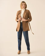 Chaqueta tipo blazer para mujer - Café