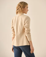 Chaqueta tipo blazer con cuello solapa para mujer - Beige