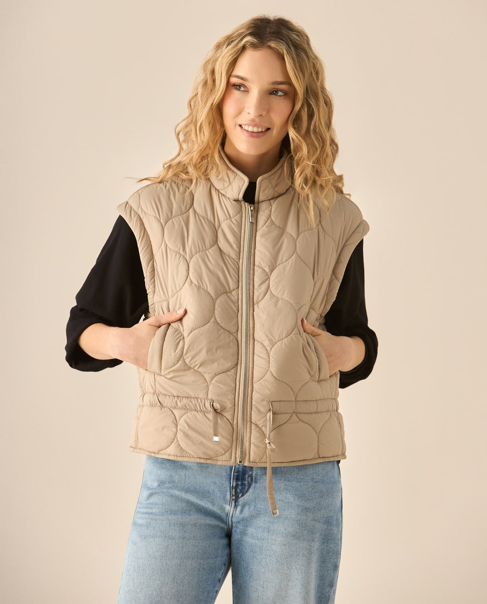 Chaleco de cuello alto para mujer - Café 34_423G221_CAF181033_4