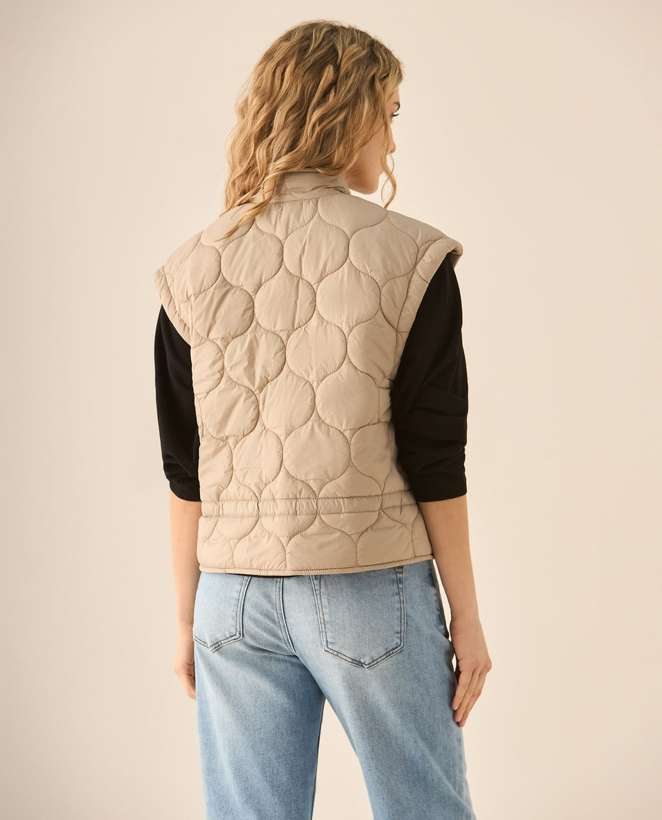Chaleco de cuello alto para mujer - Café 34_423G221_CAF181033_5
