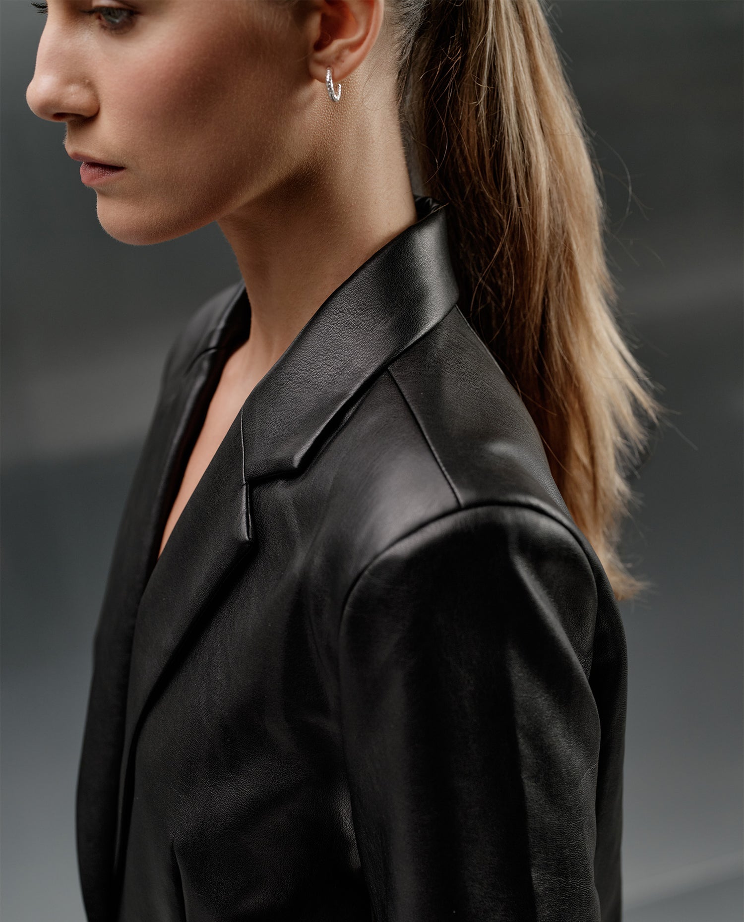 Blazer con acabado brillante - Negro