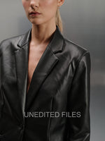 Blazer con acabado brillante - Negro