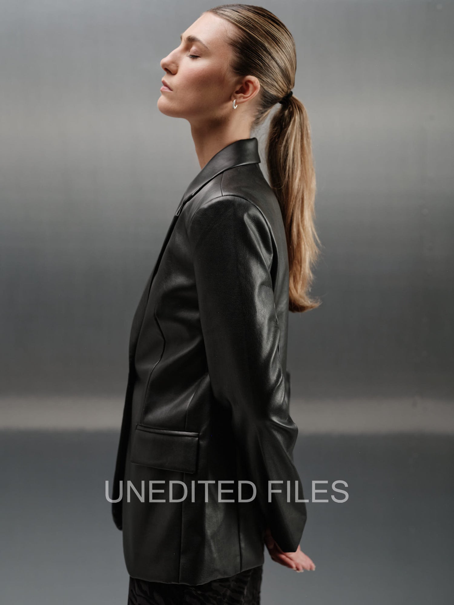 Blazer con acabado brillante - Negro