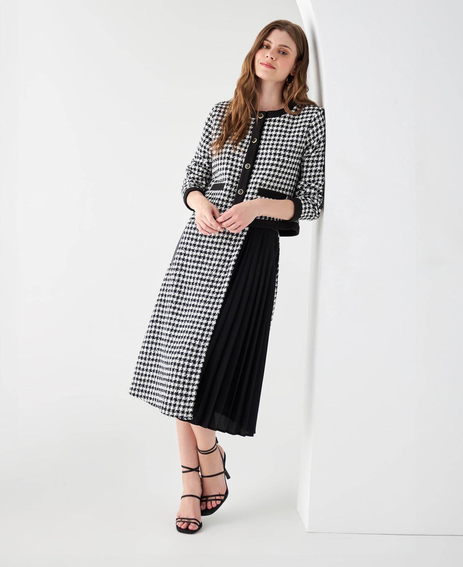 Abrigo con efecto brillo para mujer - Crudo