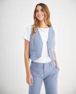 Chaleco tipo sastre para mujer - Azul