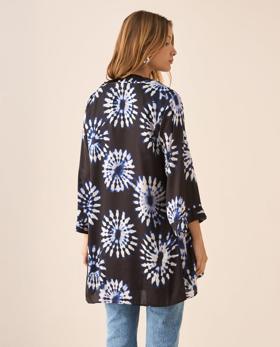 Cárdigan de tela fluida para mujer - Azul 34_429F020_AZU193923_5
