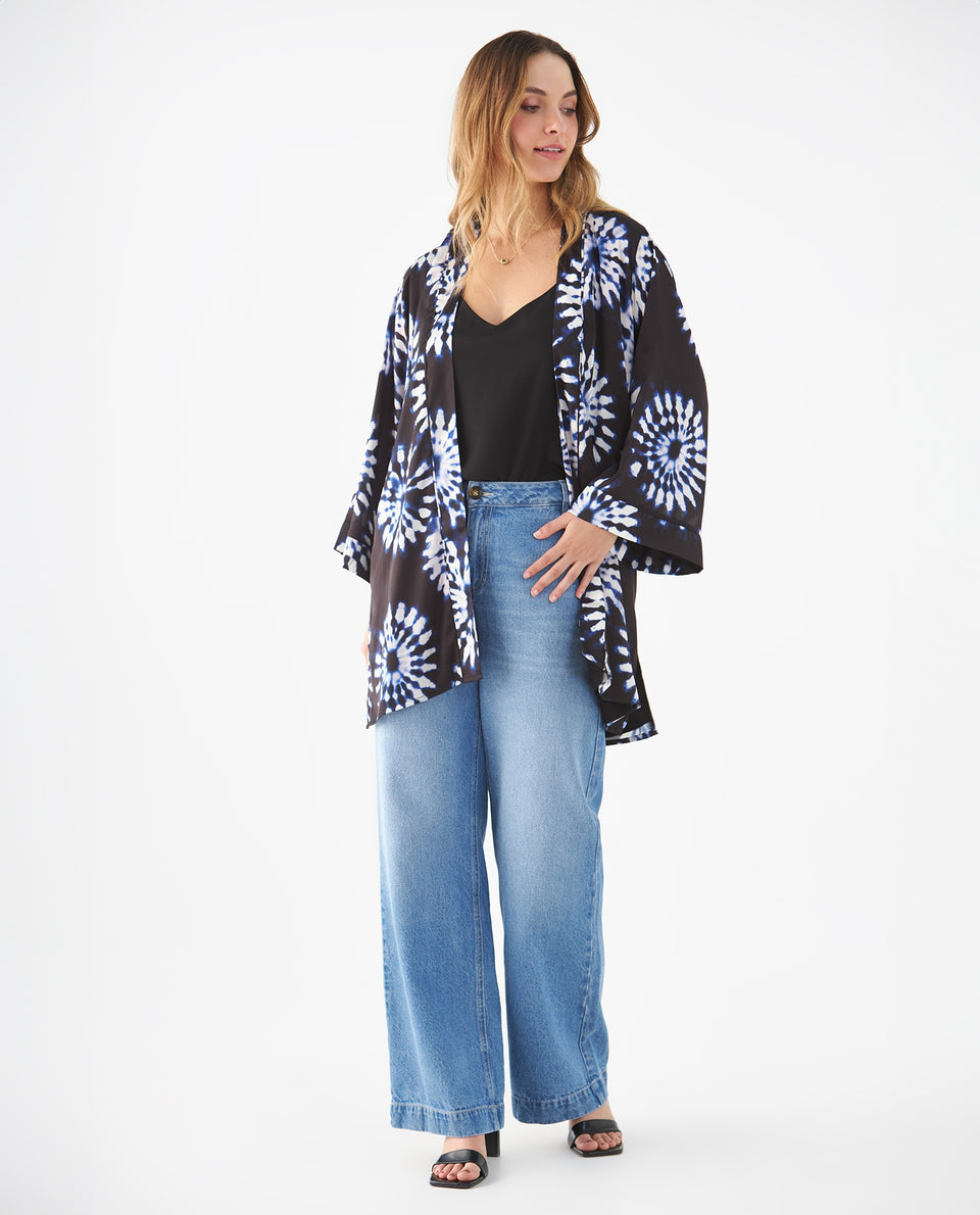 Cárdigan de tela fluida para mujer - Azul 34_429F020_AZU193923_6