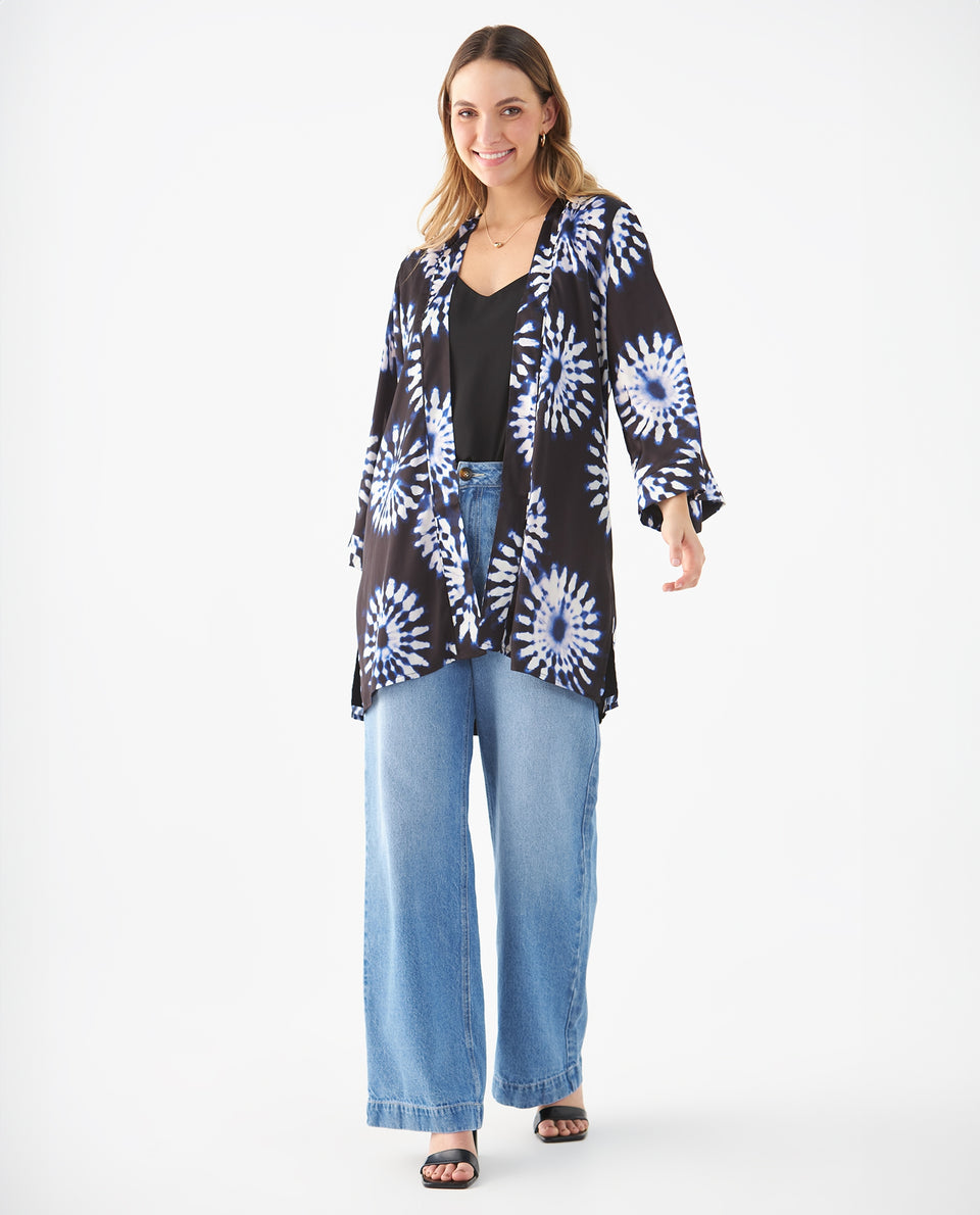 Cárdigan de tela fluida para mujer - Azul 34_429F020_AZU193923_7