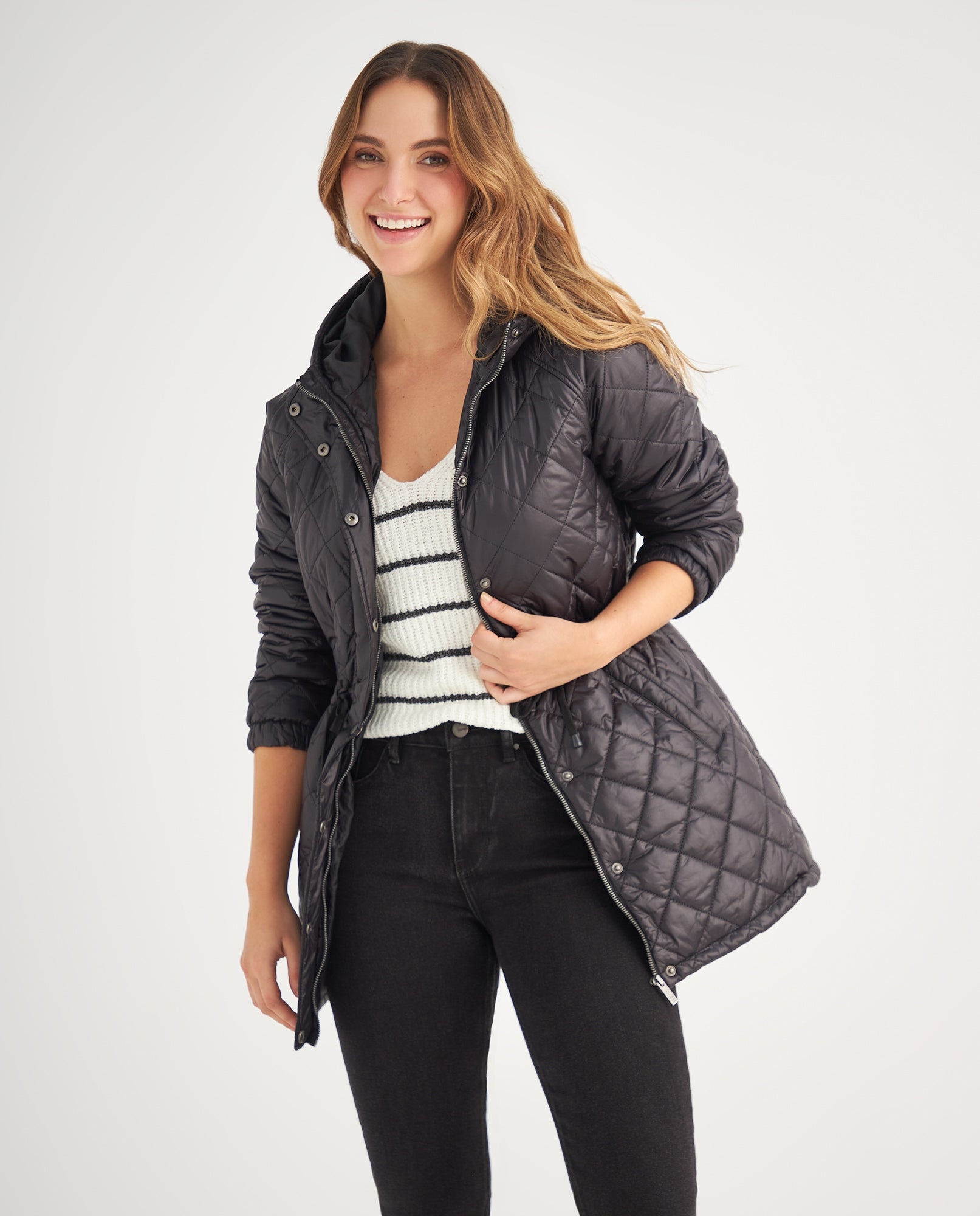 Chaqueta con capucha para mujer - Negro 34_429F201_NEG193909_0