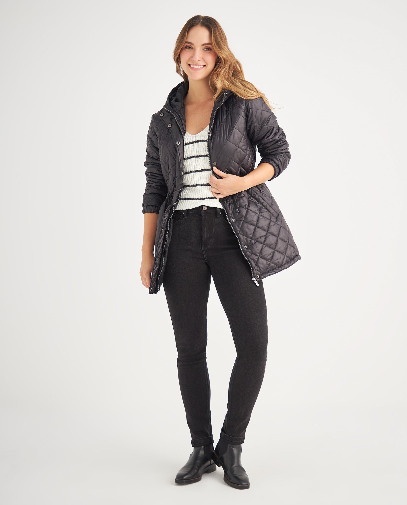 Chaqueta con capucha para mujer - Negro 34_429F201_NEG193909_5