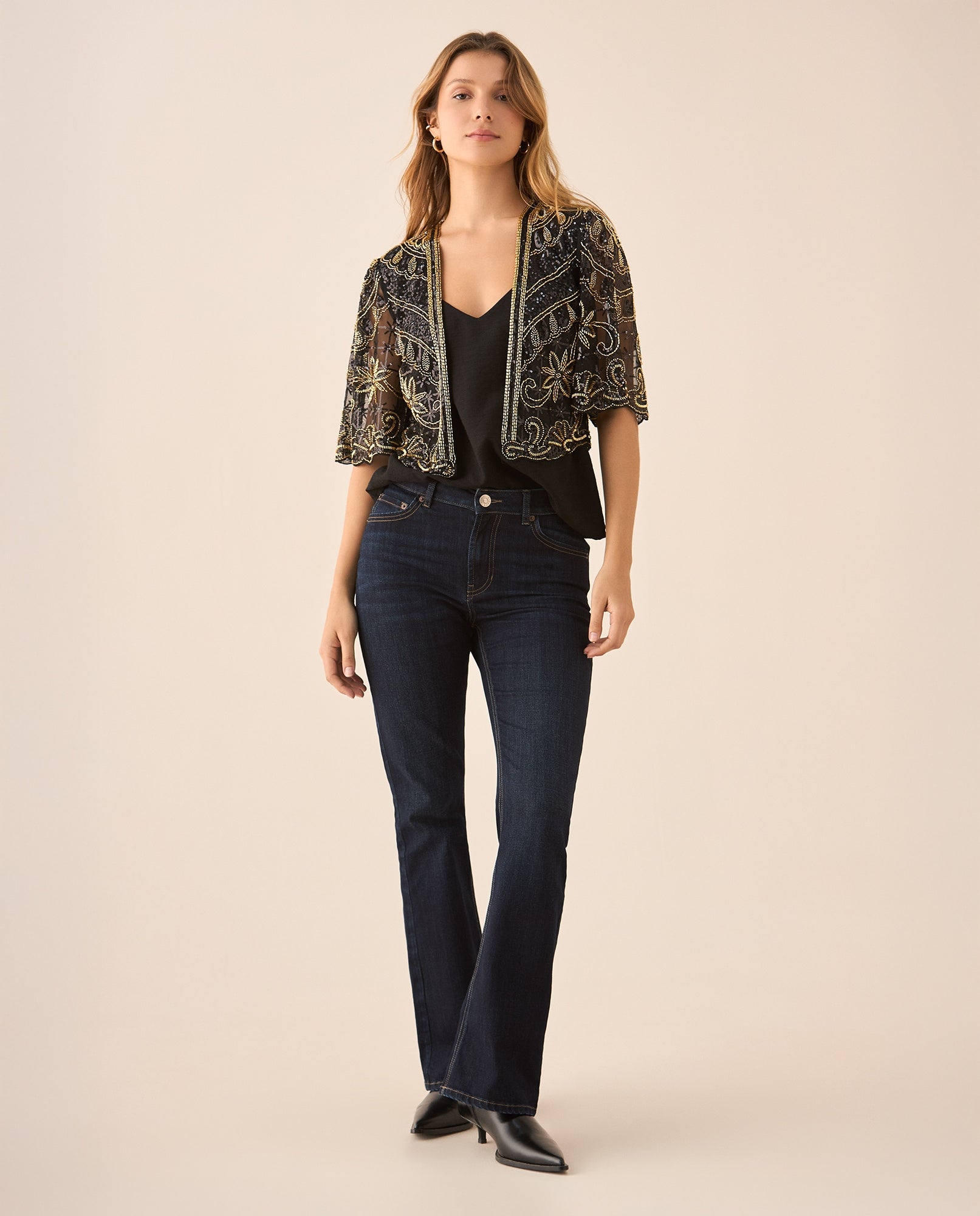 Tocado tipo camisa con transparencia para mujer - Negro 34_429F207_NEG193909_5