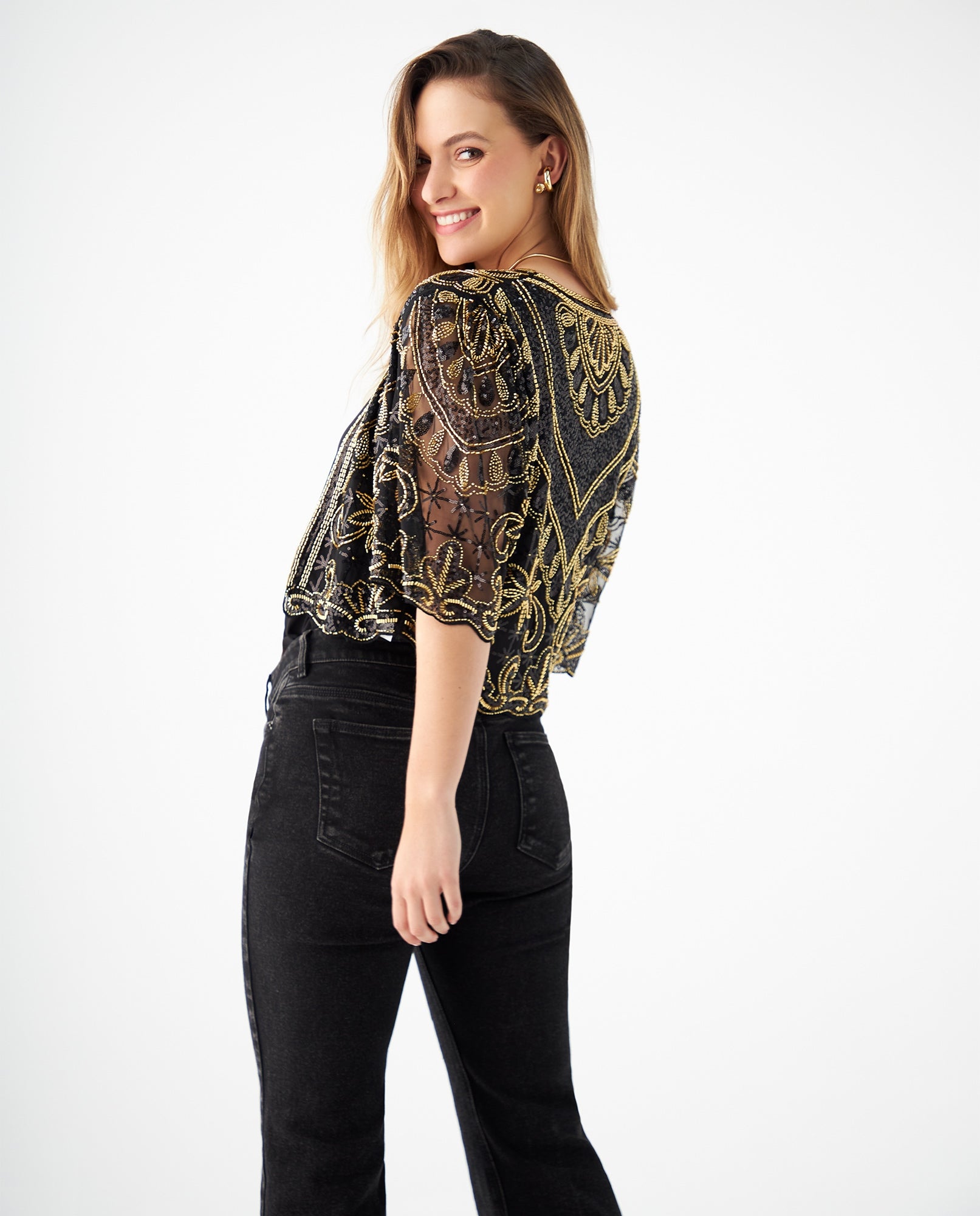 Tocado tipo camisa con transparencia para mujer - Negro 34_429F207_NEG193909_6