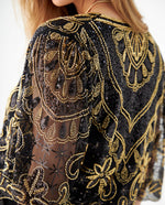 Tocado tipo camisa con transparencia para mujer - Negro
