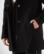 Chaqueta tipo abrigo con capucha para mujer - Negro