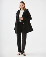Chaqueta tipo abrigo con capucha para mujer - Negro