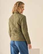 Chaqueta acolchada con broches para mujer - Verde