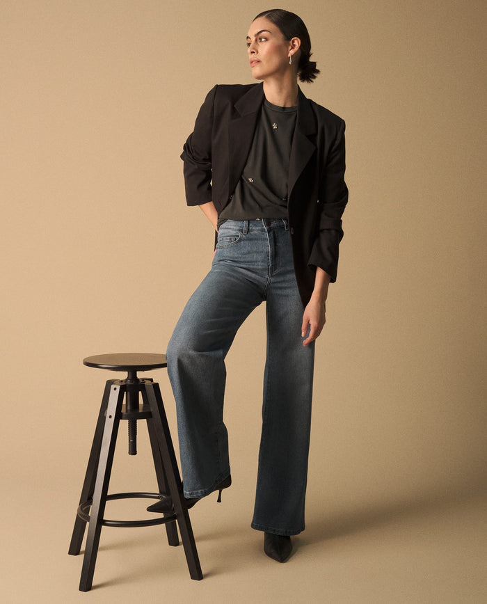 Blazer Negro Oversized con Solapas Amplias - Negro 34_429G205_NEG190303_0