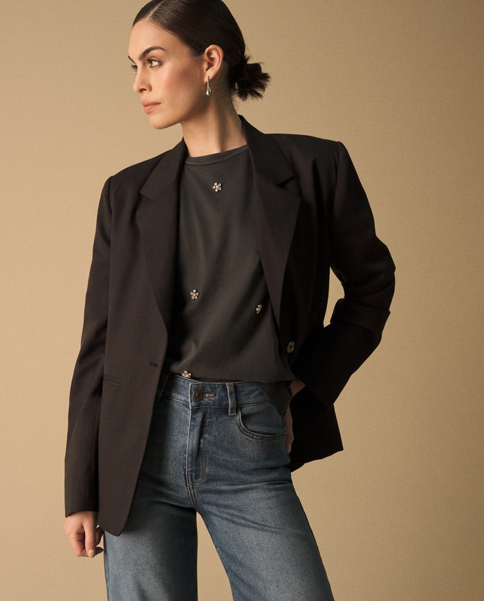 Blazer Negro Oversized con Solapas Amplias - Negro 34_429G205_NEG190303_3