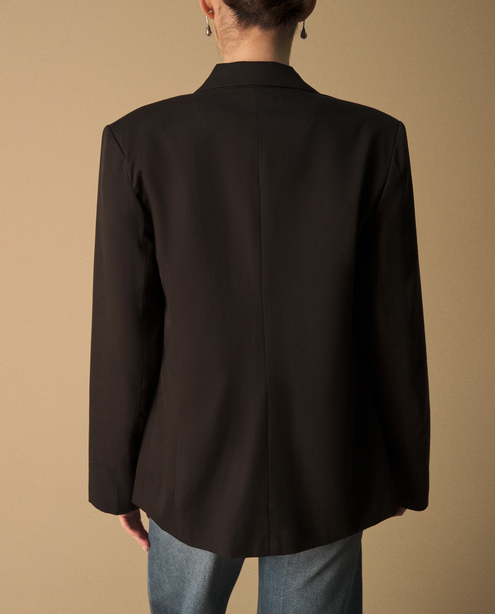 Blazer Negro Oversized con Solapas Amplias - Negro 34_429G205_NEG190303_4