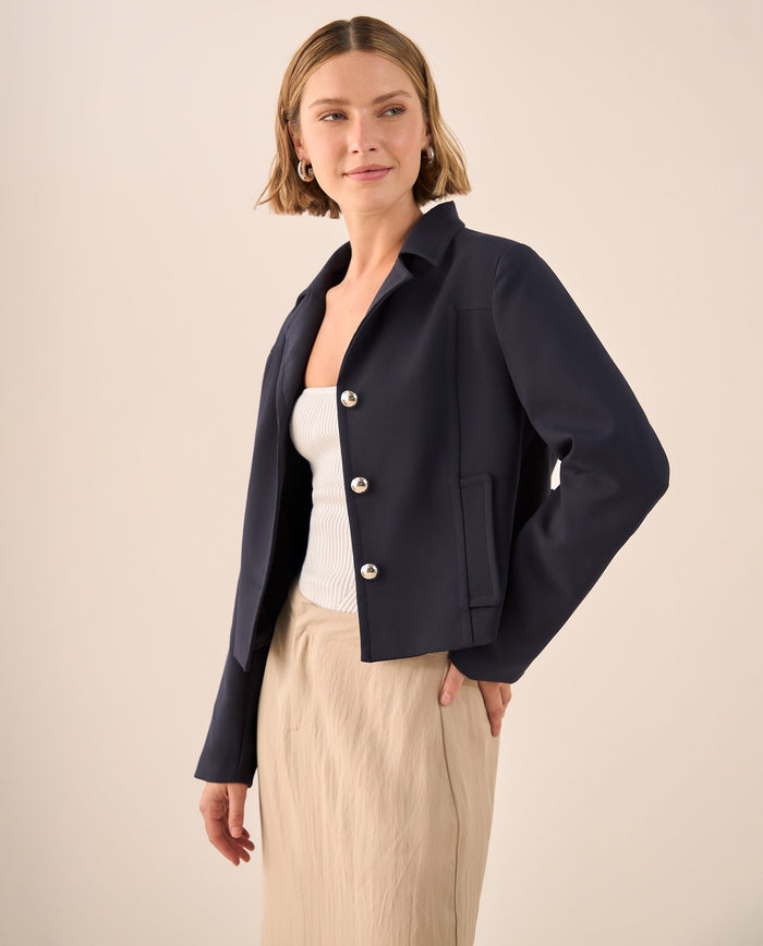 Blazer Blanco con Botones Dorados - Azul 34_429G208_AZU175126_0