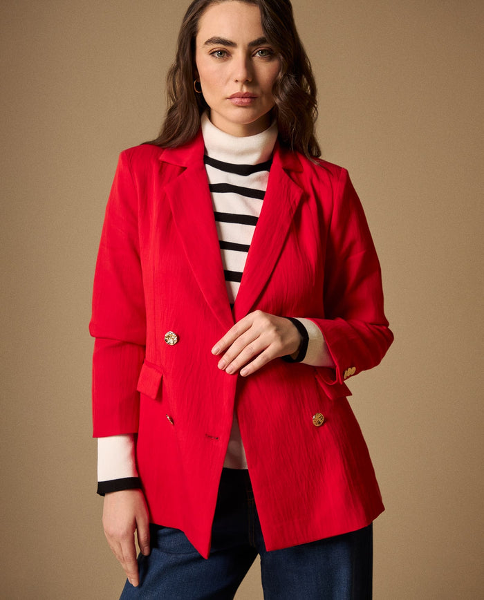 Blazer Rojo con Botones Dorados - Rojo 34_429G214_ROJ171537_0