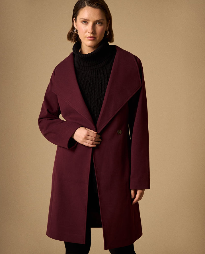 Abrigo Morado Vino con Cinturón Ajustable - Morado 34_429G224_MOR191619_0