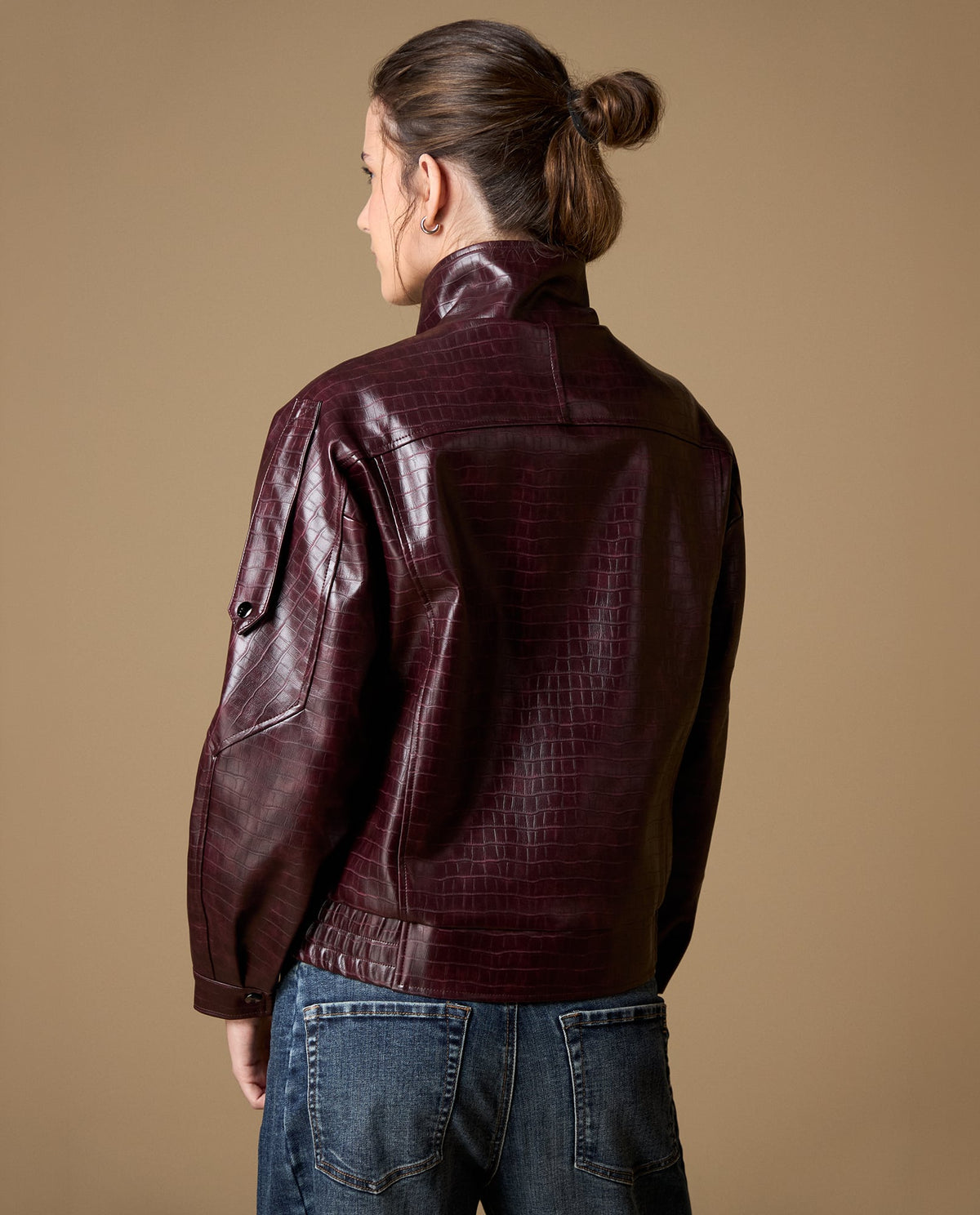 Chaqueta estilo biker efecto cuero - Rojo 34_429H200_ROJ191617_5