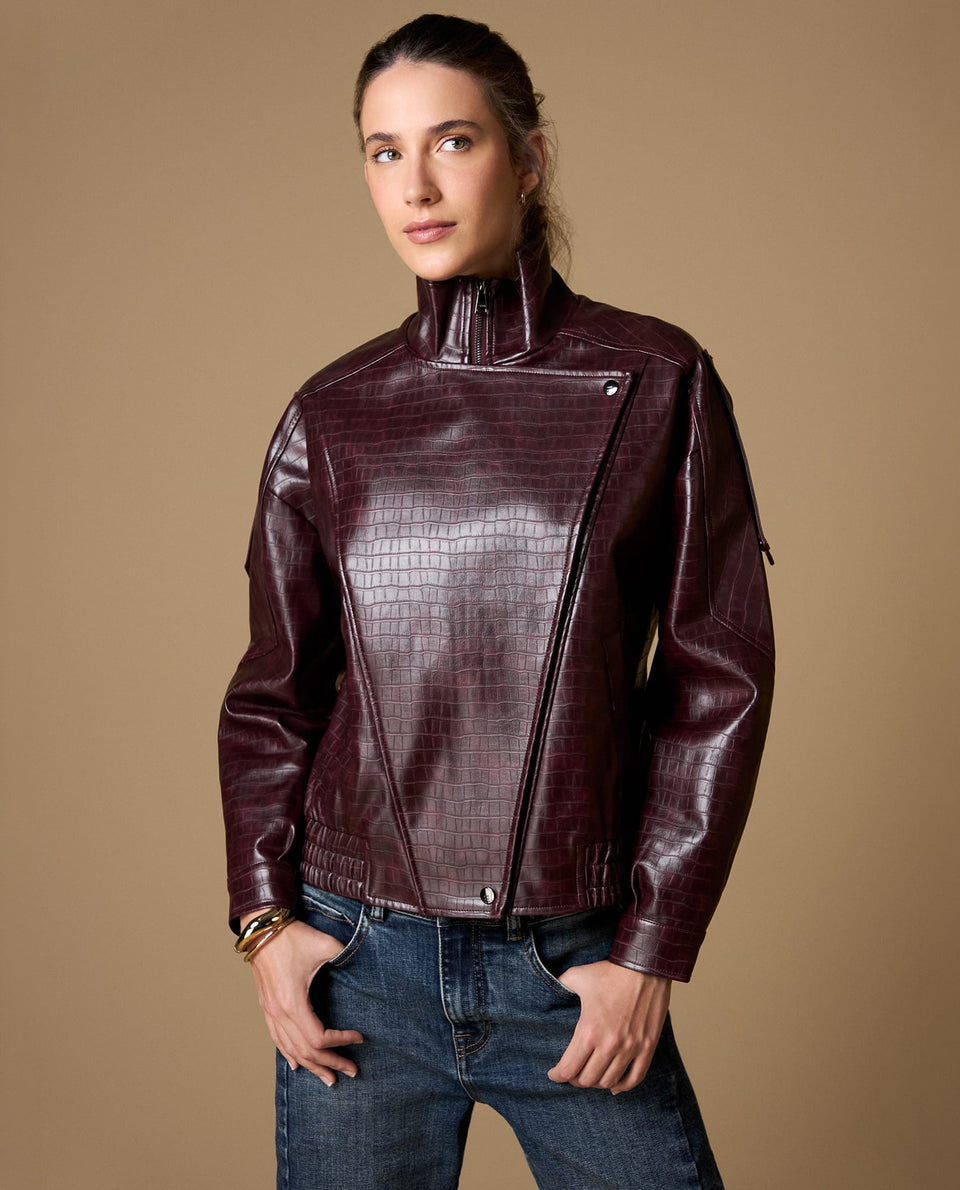 Chaqueta efecto piel oversize - Rojo 34_429H200_ROJ191617_7