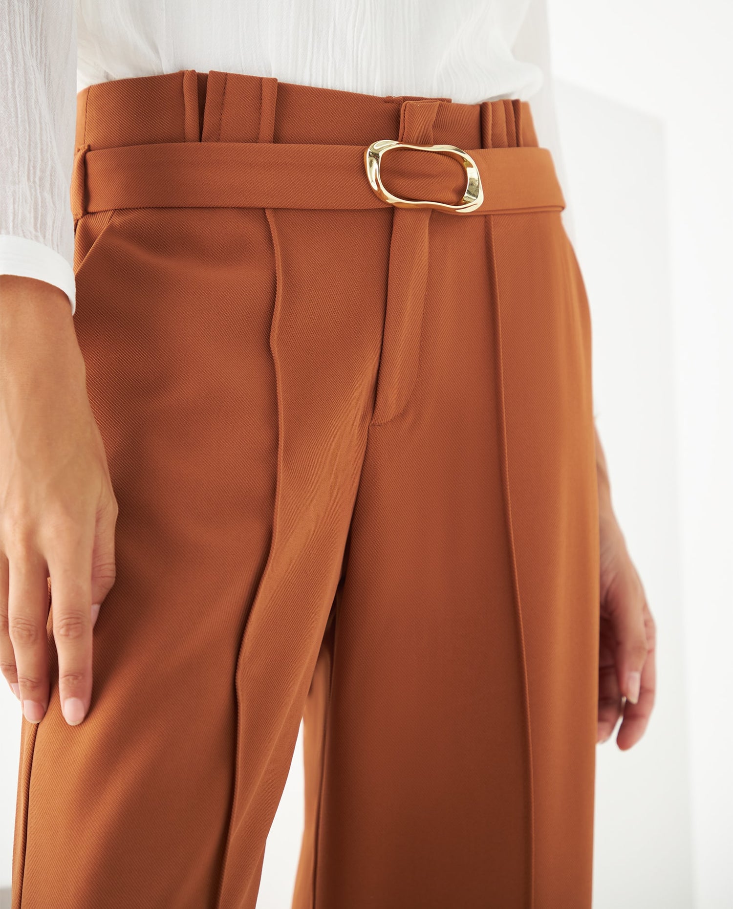 Pantalón bota recta para mujer - Café