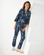 Pantalón con estampado floral para mujer - Azul