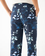 Pantalón con estampado floral para mujer - Azul