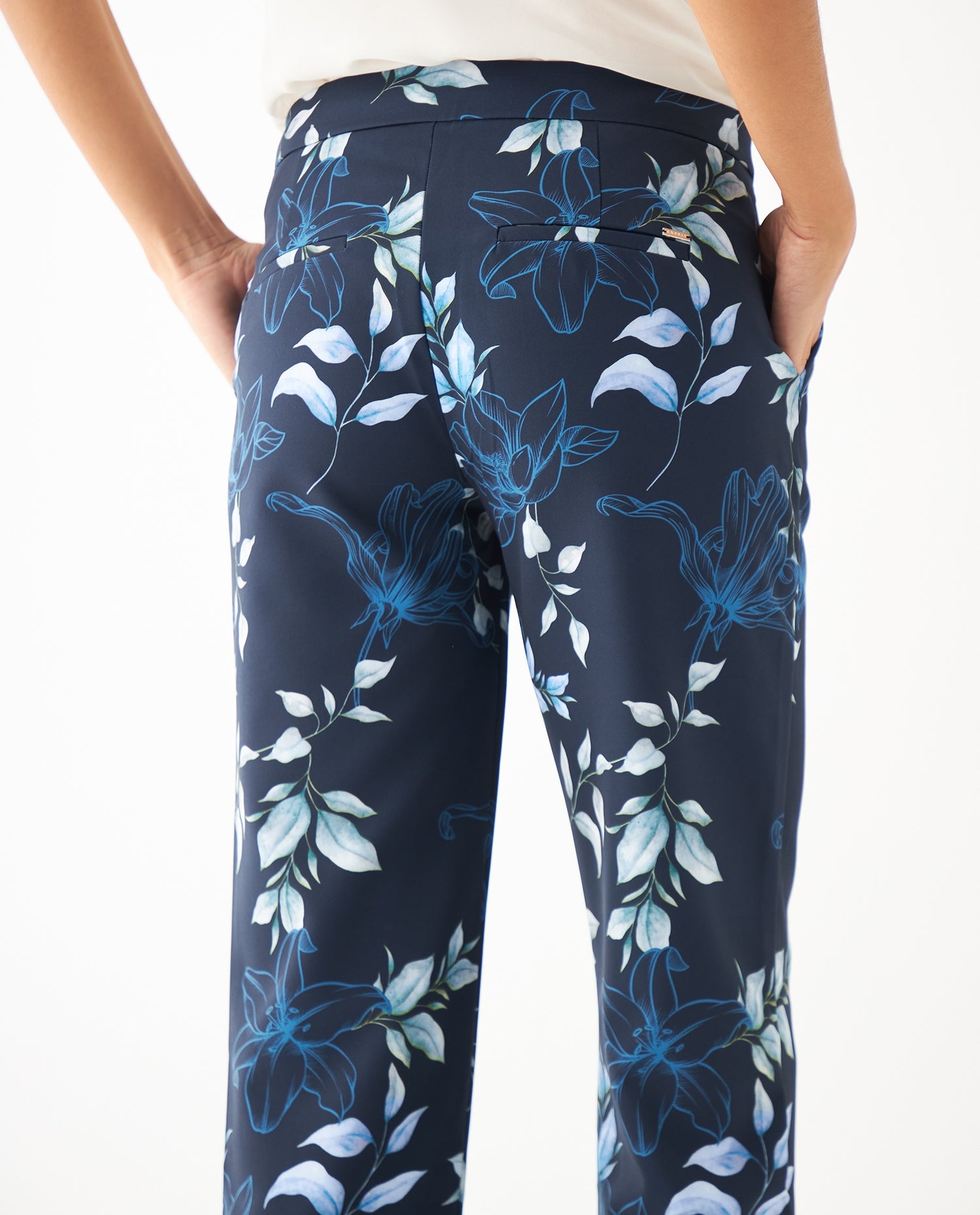 Pantalón con estampado floral para mujer - Azul