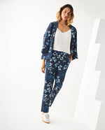 Pantalón con estampado floral para mujer - Azul