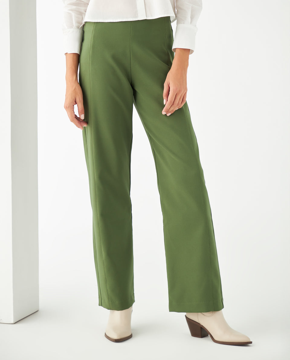 Pantalón clásico de color para mujer - Verde 34_431F009_VER180317_3