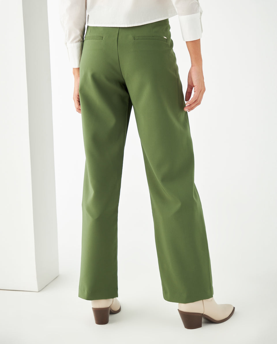 Pantalón clásico de color para mujer - Verde 34_431F009_VER180317_5