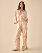 Pantalón Wide Leg estampado para mujer - Café